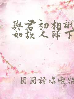 与君初相识,犹如故人归下一句