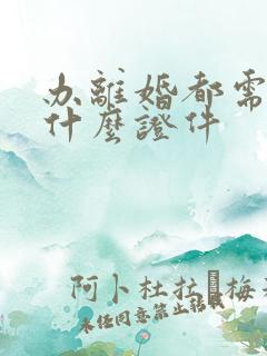 办离婚都需要带什么证件