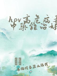 hpv高危病毒中药能治好吗