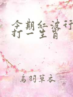 今期红波行大运打一生肖