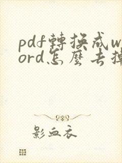 pdf转换成word怎么去掉水印