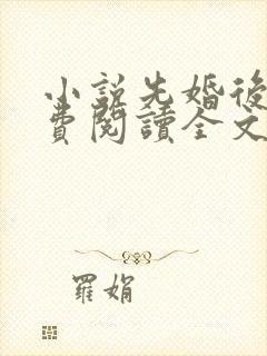 小说先婚后爱免费阅读全文