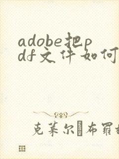 adobe把pdf文件如何压缩变小