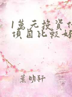 1万元投资什么项目比较好
