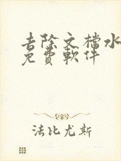 去除文档水印的免费软件