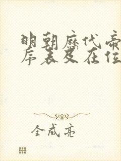 明朝历代帝王顺序表及在位时间表