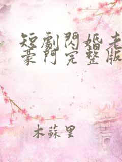 短剧闪婚老公是豪门完整版时长