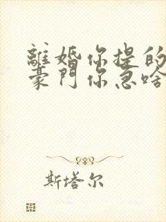 离婚你提的我嫁豪门你急啥