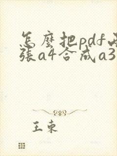 怎么把pdf两张a4合成a3
