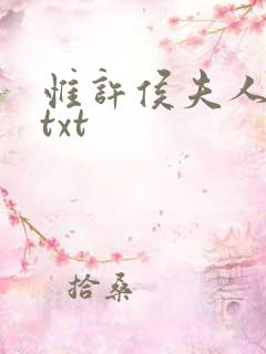 惟许侯夫人法采txt