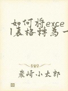如何将excel表格转为一页pdf