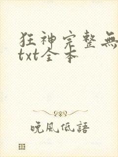 狂神完整无删减txt全本