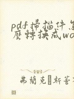 pdf扫描件怎么转换成word文档