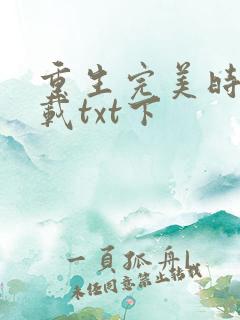 重生完美时代下载txt下