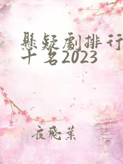 悬疑剧排行榜前十名2023