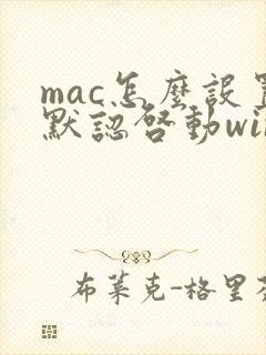mac怎么设置默认启动windows