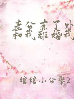 老公有了外遇要和我离婚我怎么办
