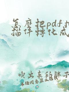 怎么把pdf扫描件转化成文字