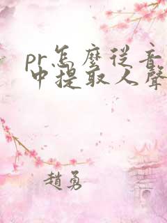 pr怎么从音频中提取人声