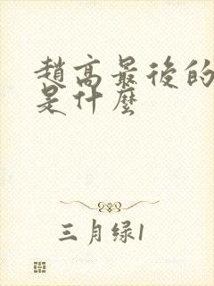 赵高最后的结局是什么