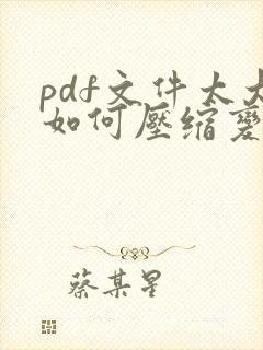 pdf文件太大如何压缩变小