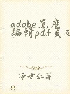 adobe怎么编辑pdf页码