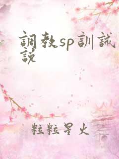 调教sp训诫小说