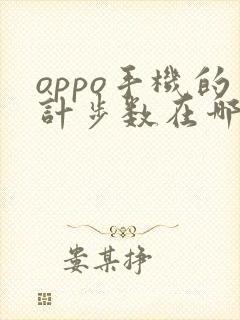 oppo手机的计步数在哪