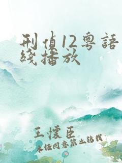刑侦12粤语在线播放