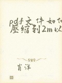 pdf文件如何压缩到2m以内