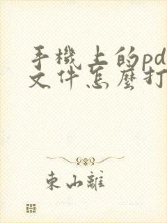 手机上的pdf文件怎么打开