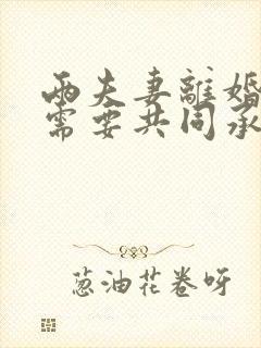 两夫妻离婚欠债需要共同承担吗