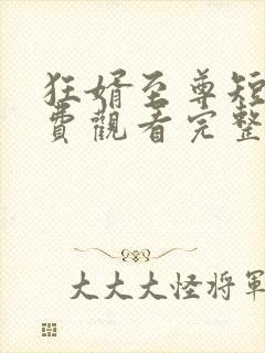 狂婿至尊短剧免费观看完整版