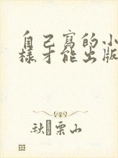 自己写的小说怎样才能出版