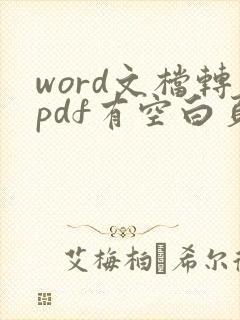 word文档转pdf有空白页怎么办