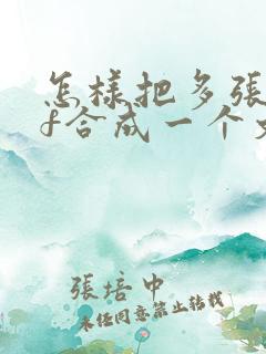怎样把多张pdf合成一个文件