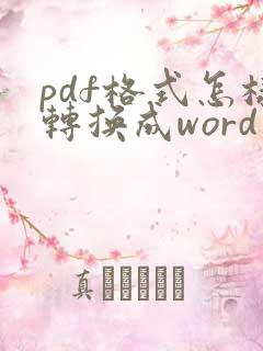 pdf格式怎样转换成word文档
