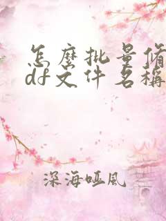 怎么批量修改pdf文件名称