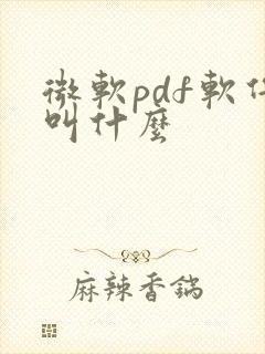 微软pdf软件叫什么