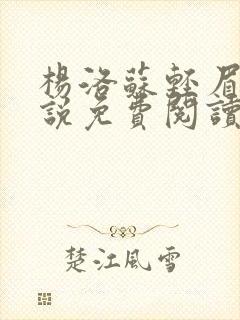 杨洛苏轻眉笔小说免费阅读无广告