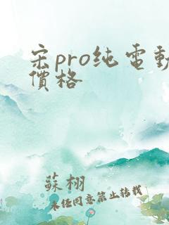 宋pro纯电动价格