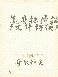 怎么把扫描pdf文件转换成word