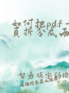 如何把pdf一页拆分成两页