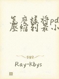 怎么样将pdf压缩到最小