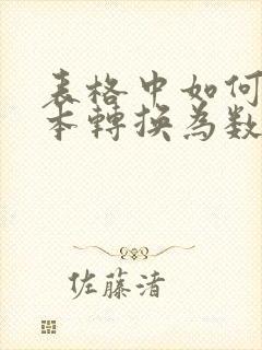 表格中如何把文本转换为数字