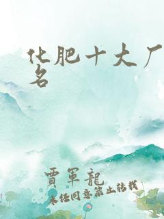 化肥十大厂家排名