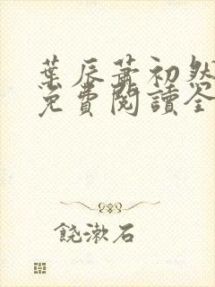 叶辰萧初然小说免费阅读全本