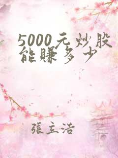 5000元炒股能赚多少