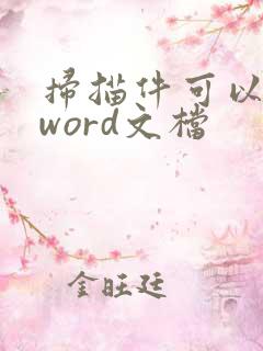 扫描件可以转成word文档
