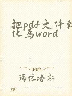 把pdf文件转化为word